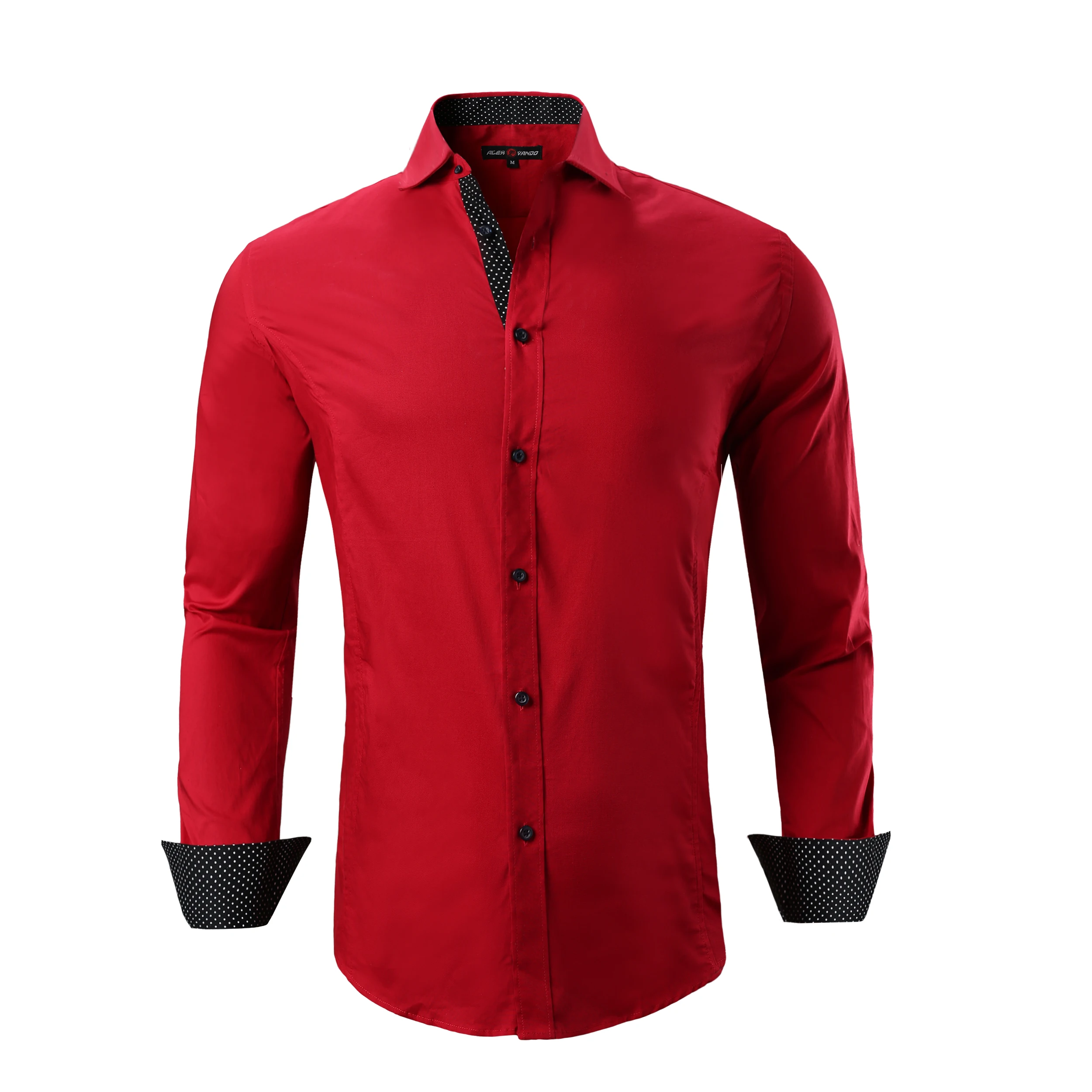 OEM/ODM camisa wholesale mens long sleeve solid color casual spread collar  white cotton and polyester shirts for men