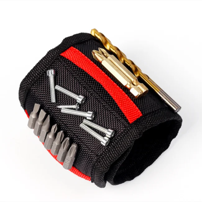 Quality New Version with Two Pocket Factory Price Oxford Magnetic Tool Holder Wristband with Strong Magnets in Stock