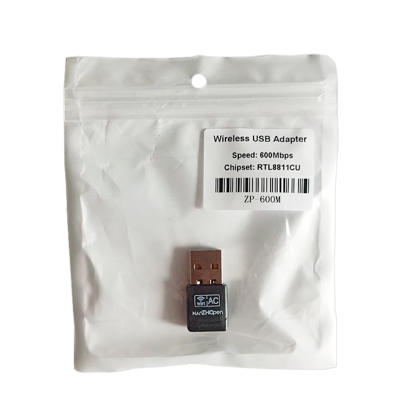 Customized Logo WiFi 802.11 11AC ZP-600M Wireless USB Dongle 2.4GHz 5.8GHz Wi-Fi USB2.0 600Mbps Adapter