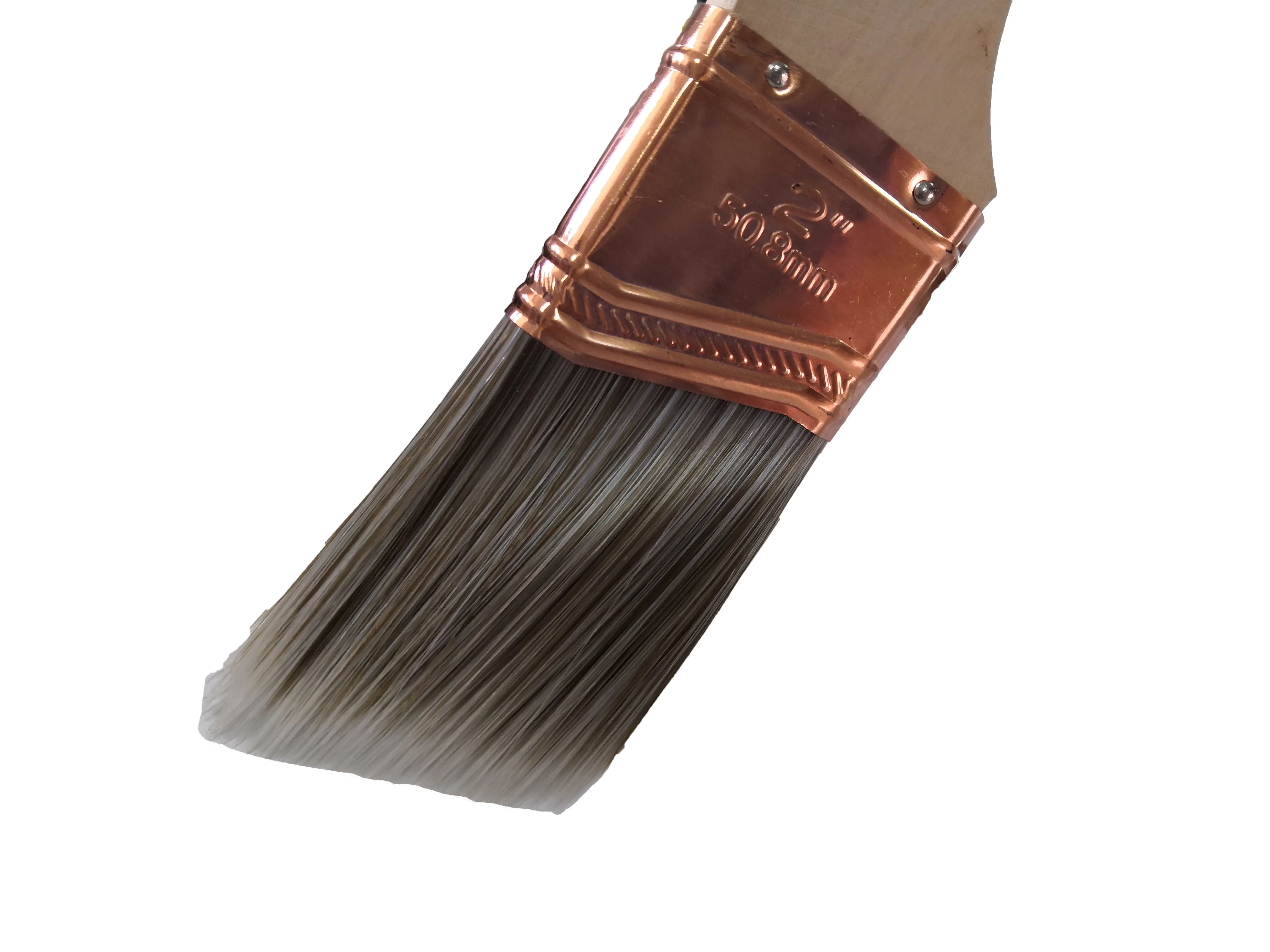 Spot supply High quality 2inch Wooden handle Synthetic Fiber bristle Copper plated stainless iron  purdy paint brushes