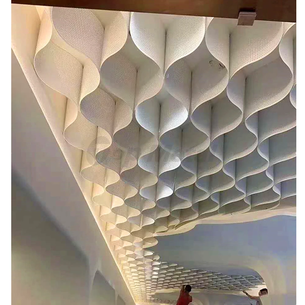 Arc Perforated Design Fireproof False Ceiling Board for Aluminum Materials