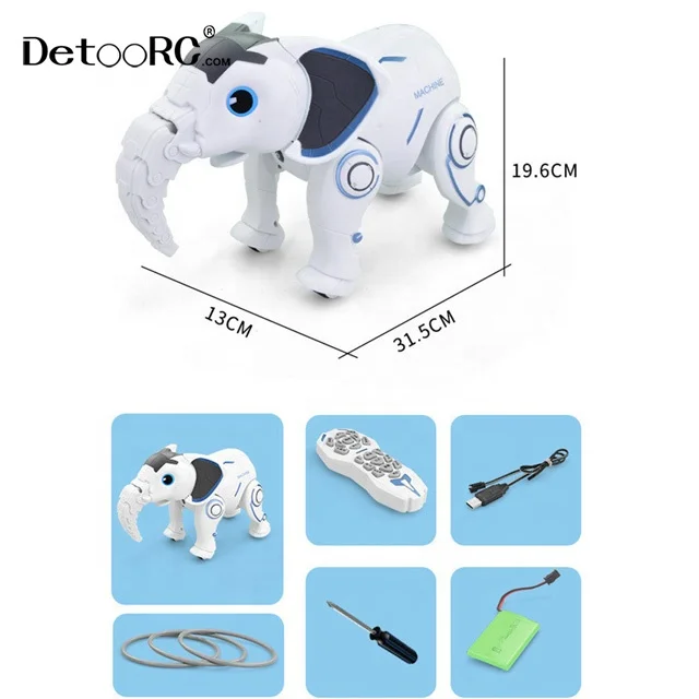 Detoo 2020 new toys singing and dancing programming radio control toy elephant smart electric toy for child