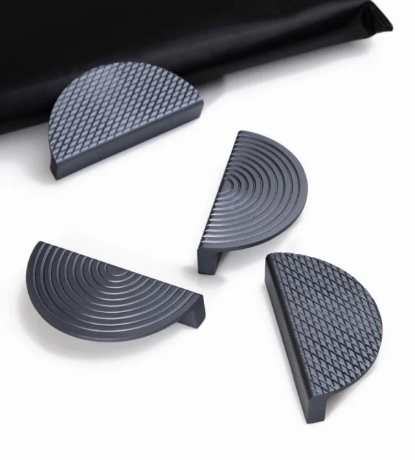 Luxury Solid Aluminum Zinc Alloy Cabinet Drawer Simple Half Round Vanity Pulls Gold Kitchen Furniture Handles Knobs