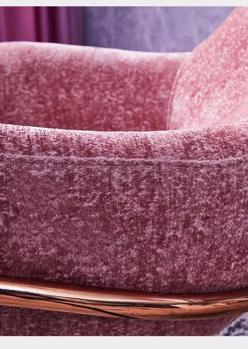 2021 Modern Design Furniture Pink Velvet High Back Armchair Leisure Sofa Chair Living Room Bedroom Lounge Chair