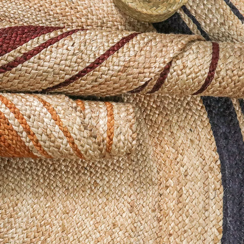 Jute Wholesale  runner rugs mat Natural Braided Floor Mat Area Rugs hand made woven Jute Rug Round shape
