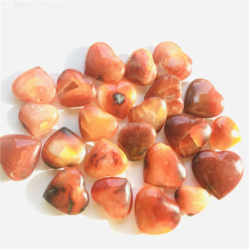 Wholesale Natural High Quality Carnelian Red Heart Shape Quartz Crystal Stone