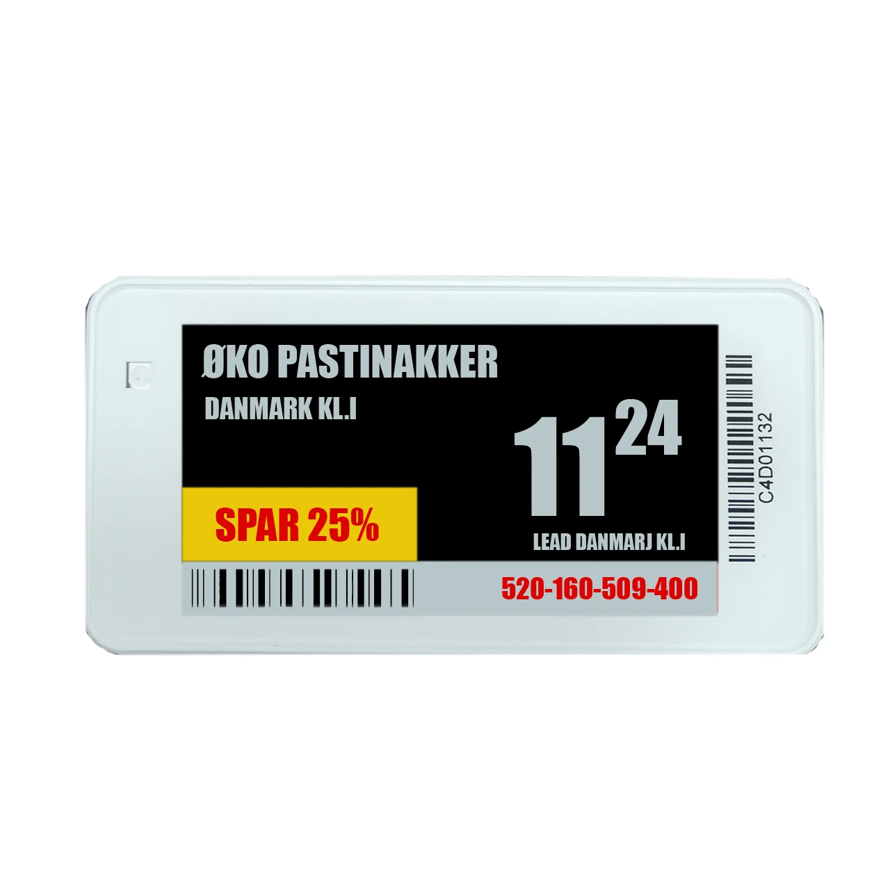 Four color ESL label 4 color electronic shelf label 2.66 inch ESL tag for retail store use