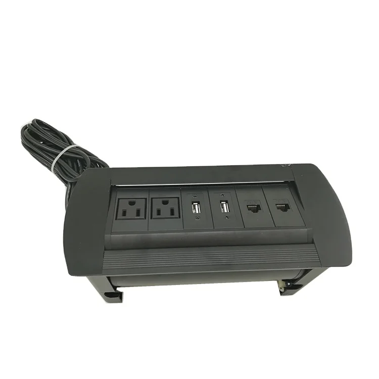 Cheap Clamping Safety Industrial Plug & Multiple Electrical Table Outlet Power With Usb Control Desktop Flip Socket