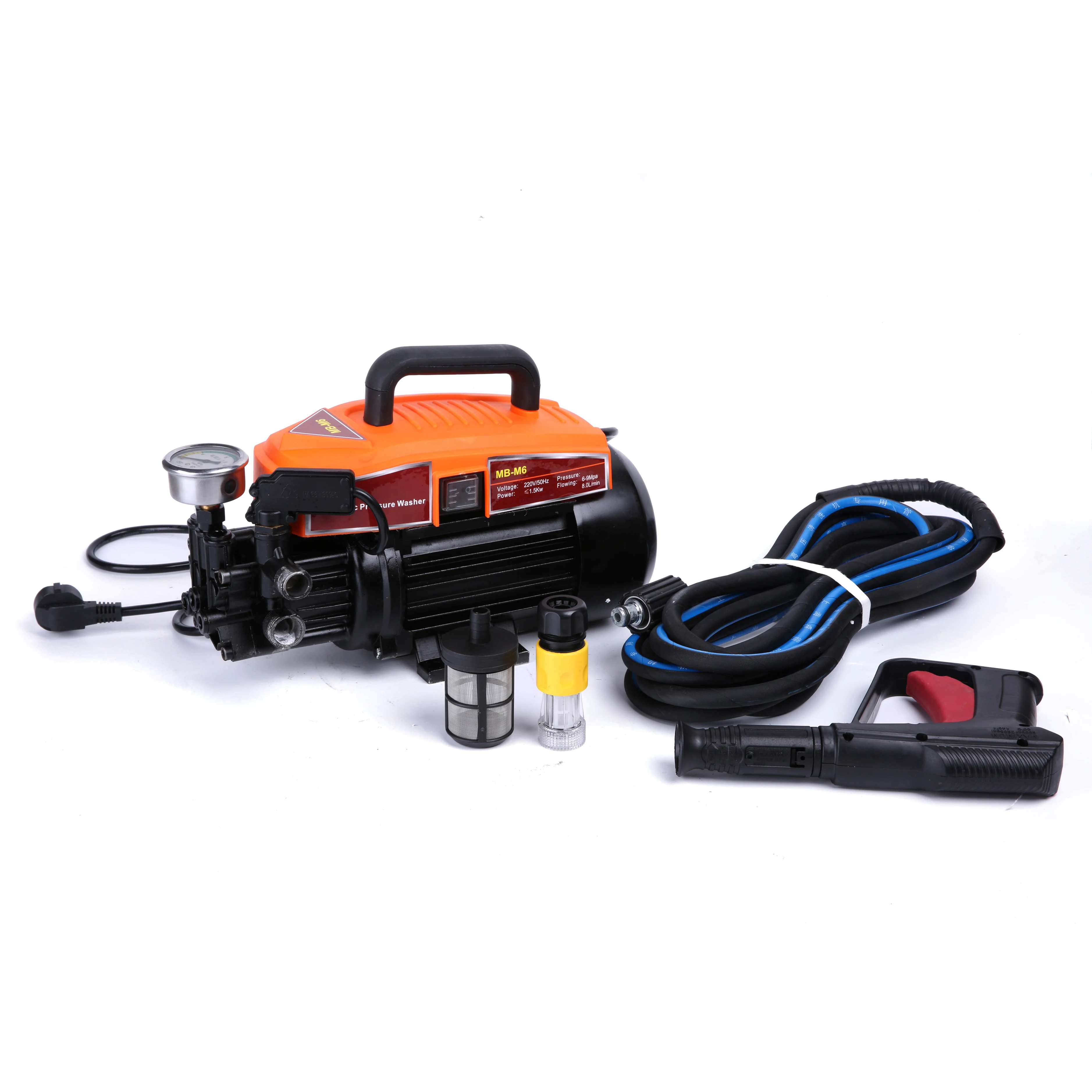 High quality cheap powerful portable car washer with high pressure hose and washing gun