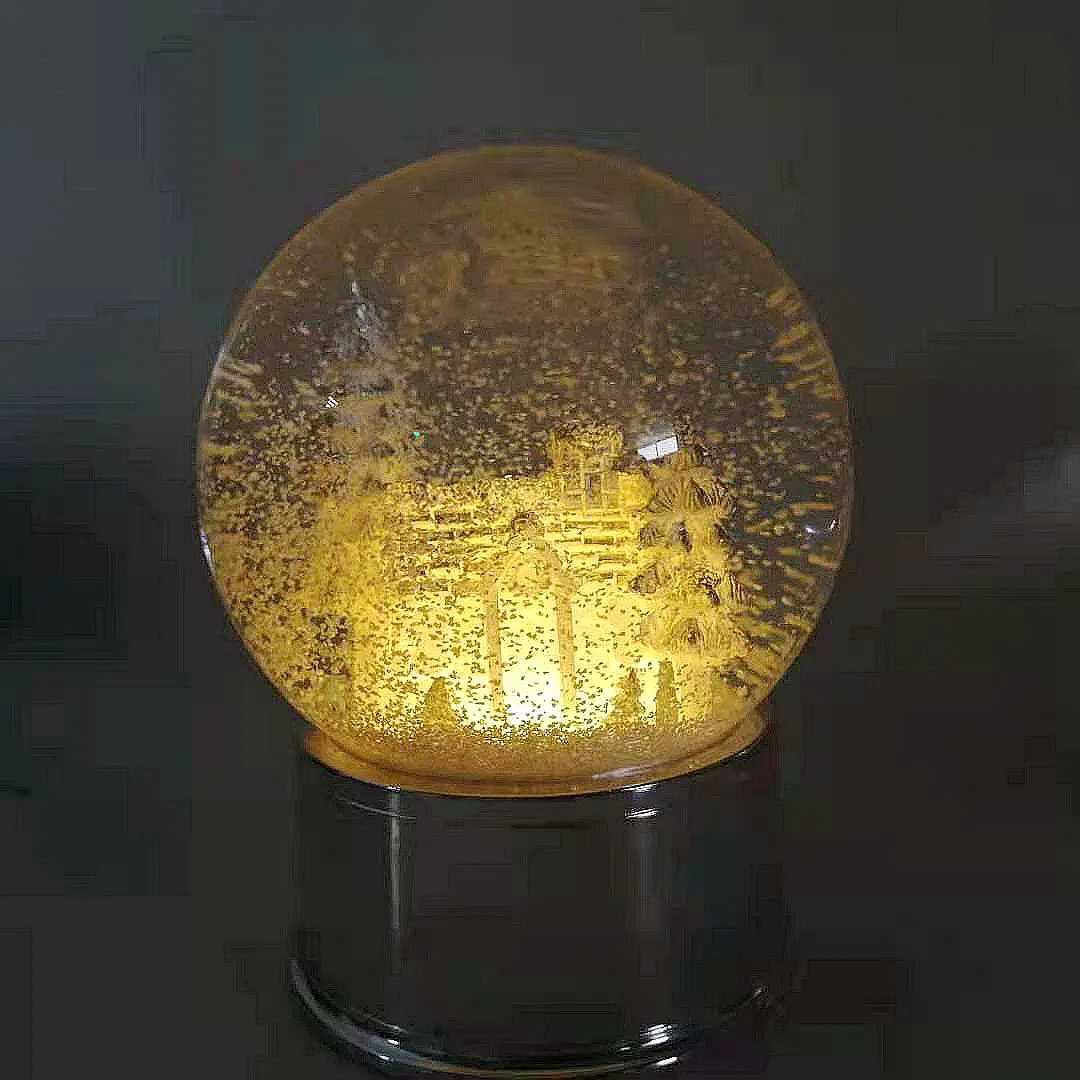Christmas water globe lantern snow globe with blowing snow light and music box gift home decoration