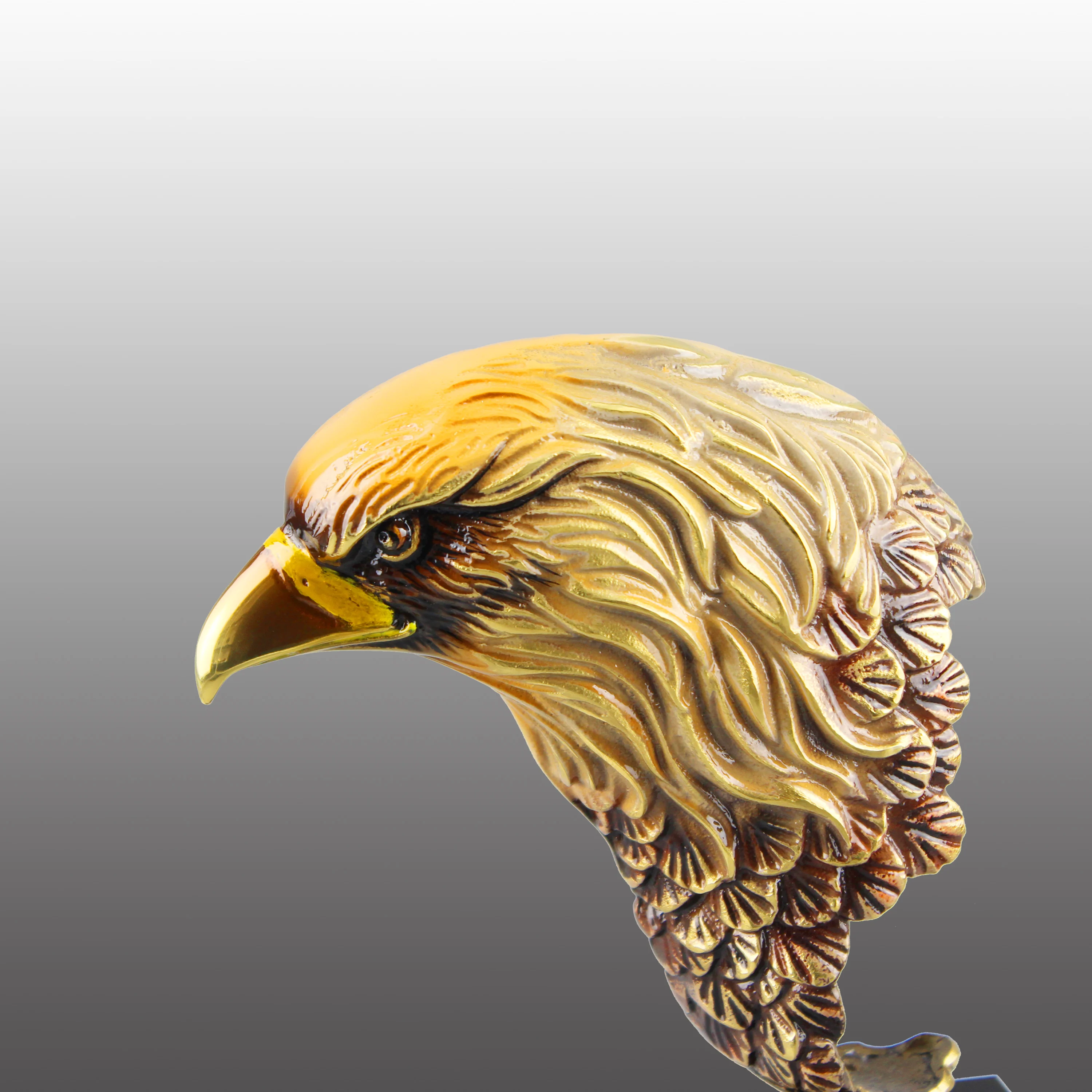 Copper Metal Eagle Statue With Crystal Base Craft Gift