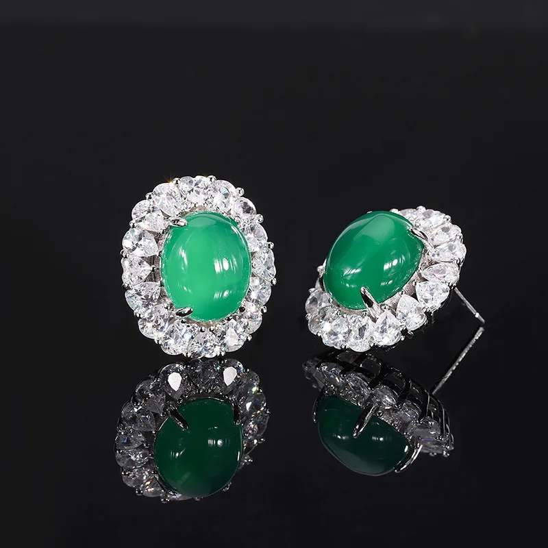 Женские серьги-гвоздики из 925 серебра 10 х12