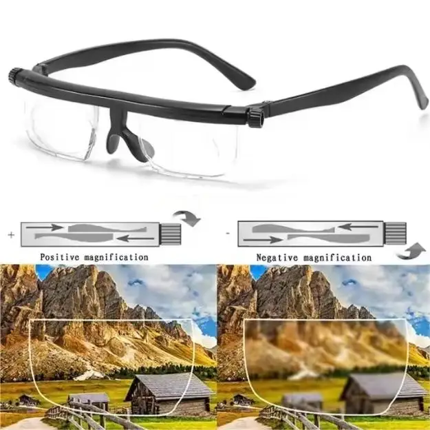 Adjustable vision focus presbyopic glasses elderly distance viewpoint variable lens binocular reading glasses