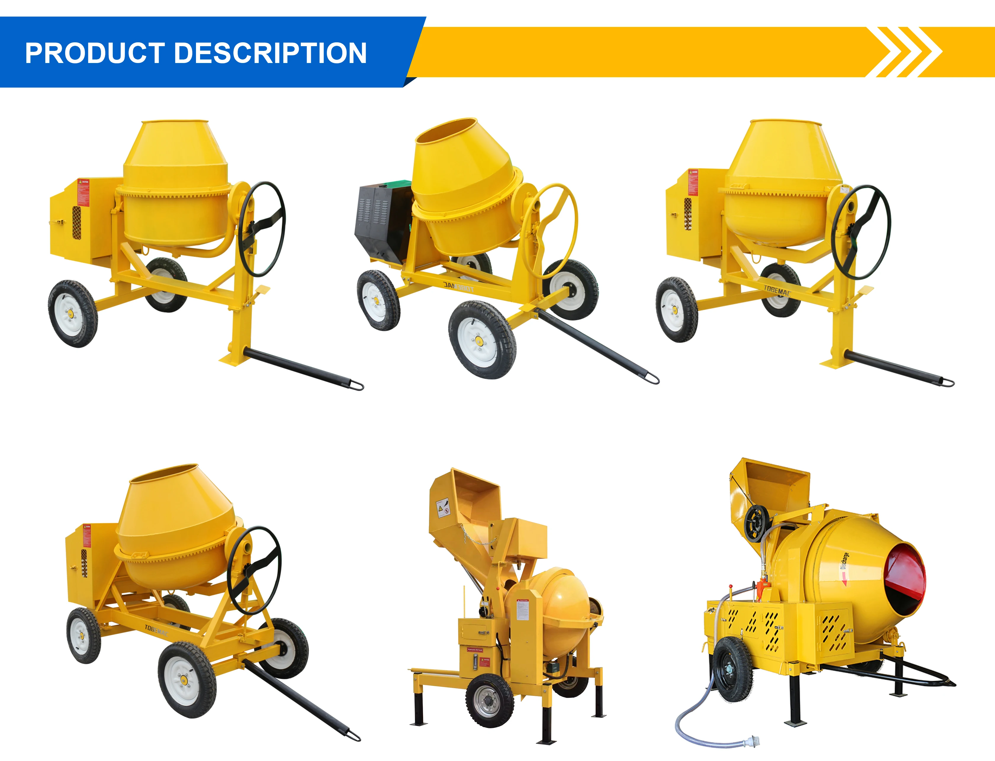 Portable Diesel 500L Concrete Mixer with Pump Machine Self Loading Mobile portable Concrete Mixer with Pump for Construction