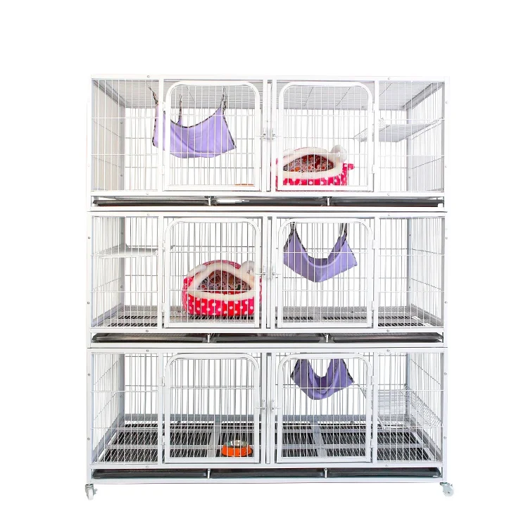 2020 High Quality Manufacturer 3-storey 6-door Galvanized Strong Breeding Cage