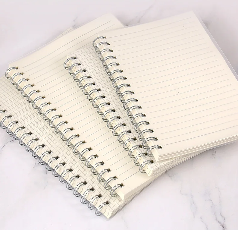 Joytop cheap A4 A5 B5 80sheets 120sheets PP transparent cover in stock notebook spiral Journal Book Notebook school custom