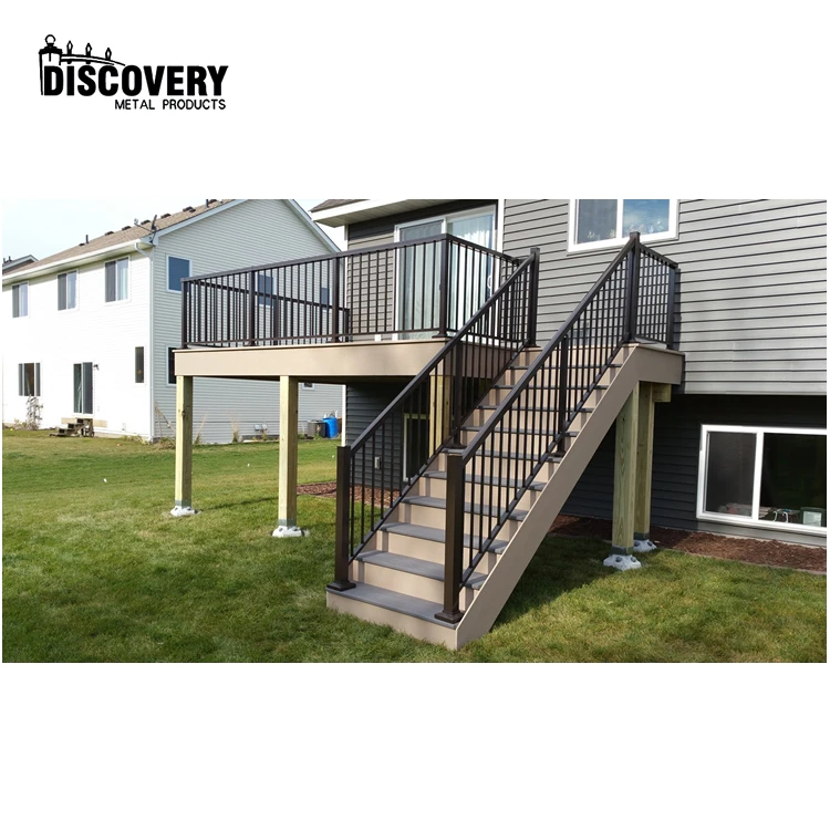 Black Metal Deck Railing Balcony Railing Aluminium Stainless Steel Balustrade Balcony Railing