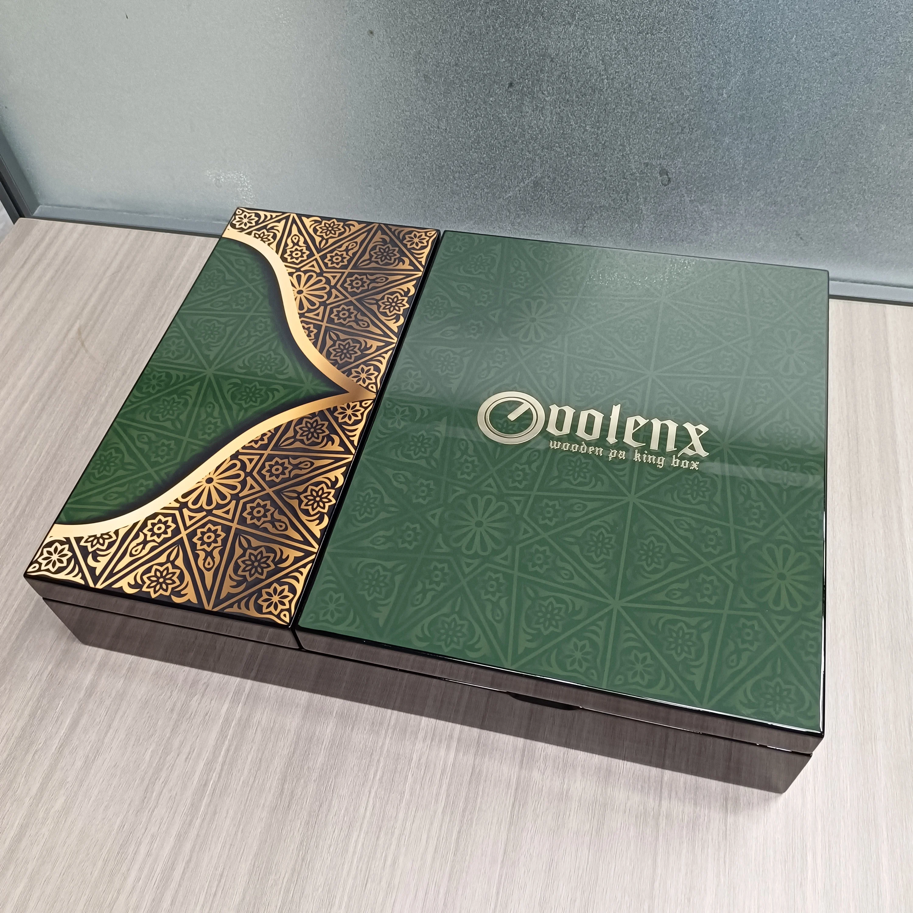 Luxury Glossy Wooden Box Jewelry Box Jewelry Packaging Organizer Case Wooden Portable Open Double Door Velvet Jewelry Box Custom