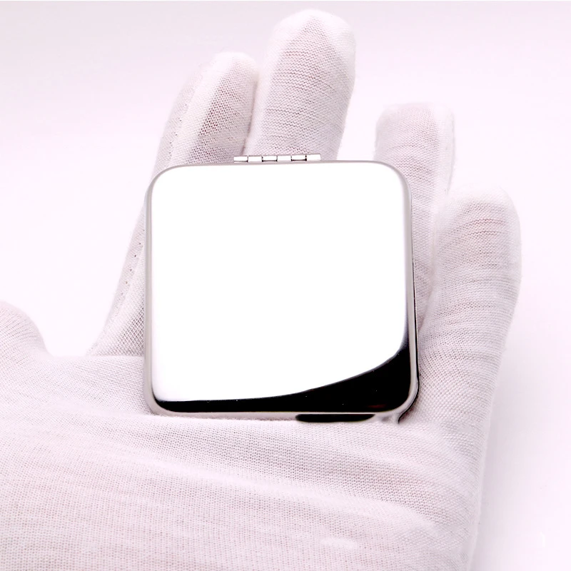 High quality Stainless Steel Folding Cosmetic Makeup Wholesale Mirror de poche  Personalized Pocket Mirror