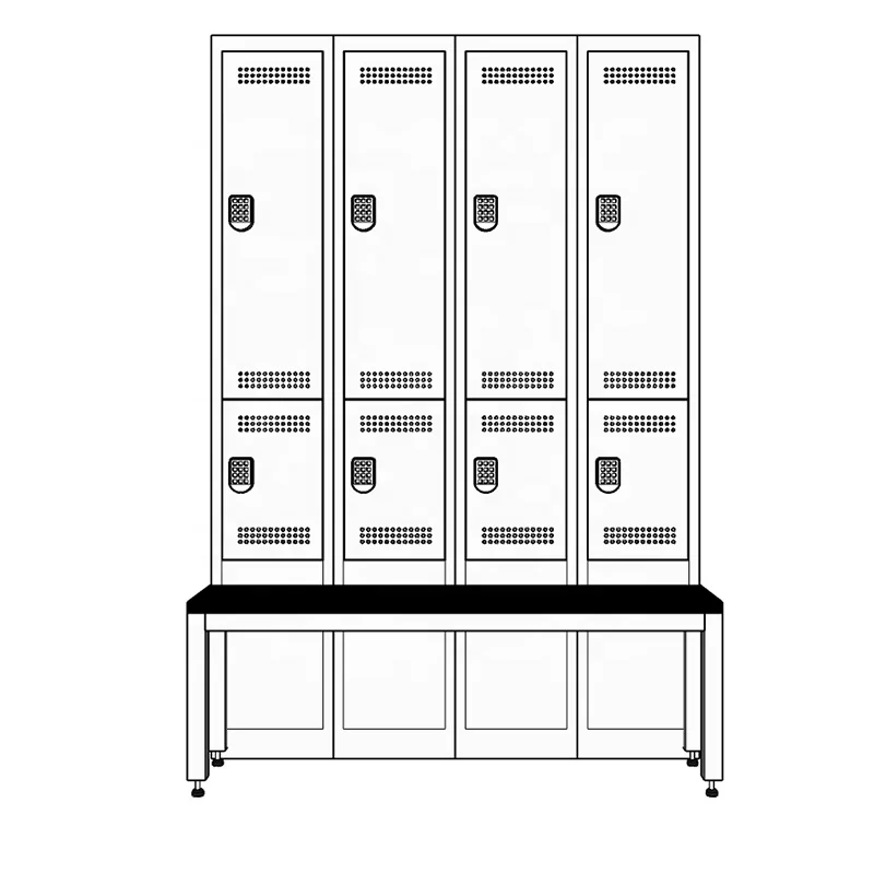 Long Bench Simple Locker Wood Bench Seat with Steel Legs