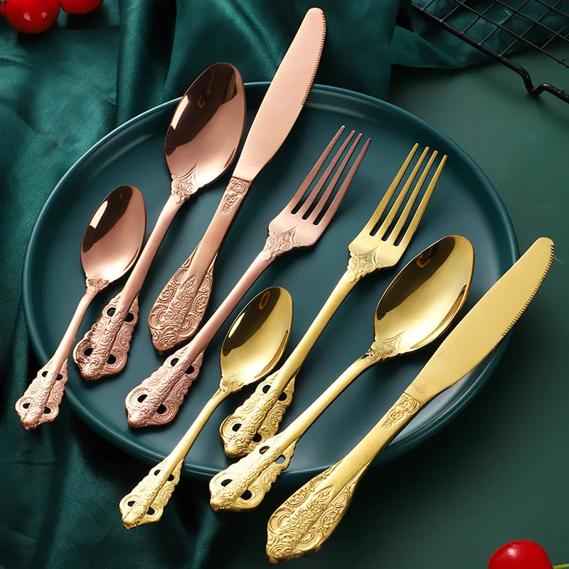 Palace Embossed Stainless Steel Cutlery Set Steak Spoon for Hotel & Restaurant for Gifts & Tableware Use Modern Stylish Design