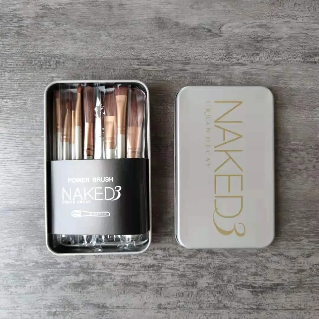 Amazon eBay hot sell custom foundation BB cream blush eye shadow naked3 12pcs makeup brush sets portable iron box
