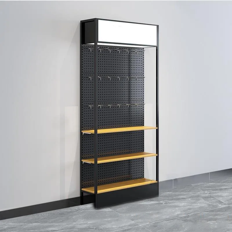Hook Hanging Shelves Metal Display Rack Floor Display Stand Metal Pegboard for Retail Store