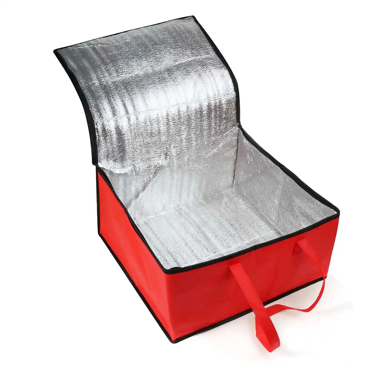 Portable akeaway Red Thermal Cooler Bag Insulated Tote Pizza Bag Delivery Thermal