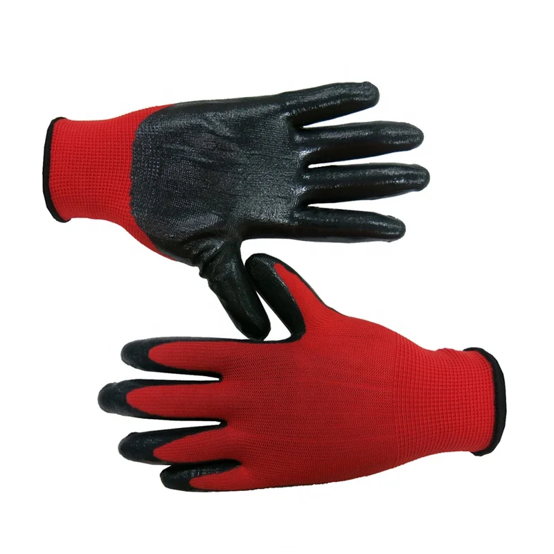 Men Nitrile Work Gloves Luvas with Grip, for Warehouse, Mechanic, Construction, Gardening, Woodworking, Oil Resistant Ce 3121X