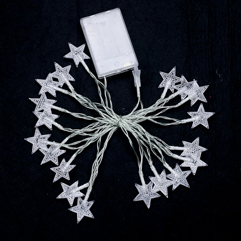 Battery Operated 10 20 30 40 50 LED Flashing Star Fairy Garland Christmas Decorations String Lights