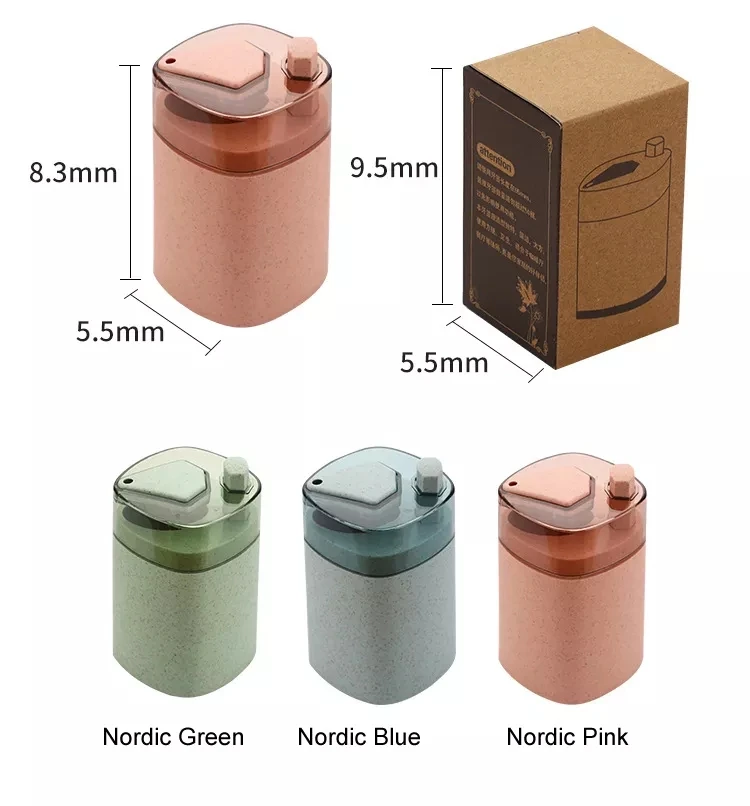 Automatic Toothpick Box Wheat Straw Toothpick Holder Container Portable Pop-up Toothpick Dispenser Box