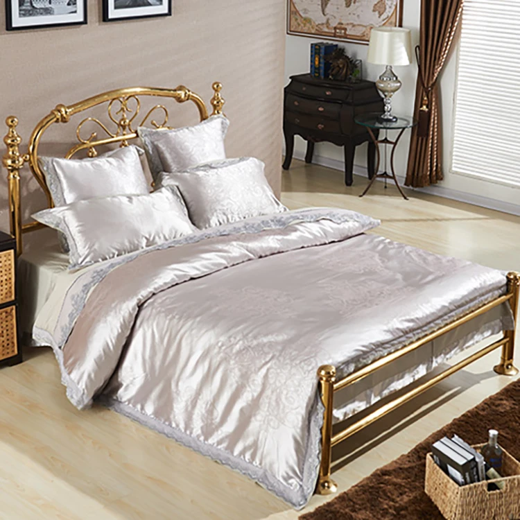 Fashion Industrial Antique Copper Color Princess Metal Double Bed Solid Brass Wall Bed
