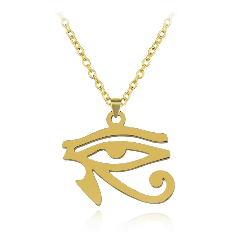 Religious Waterproof Stainless Steel 18K Gold Plated Ancient Egypt Necklace Pendant