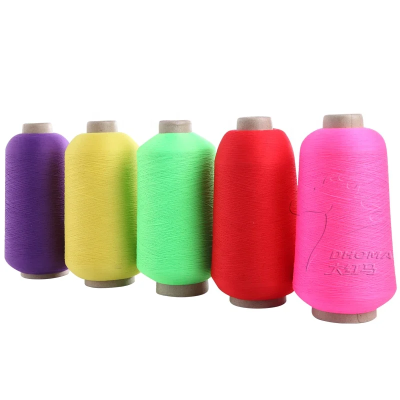 Wholesale 100% nylon yarn high stretch hank dyed nylon thread dty 70d 24f nylon 6 yarn with 1000 stock colors