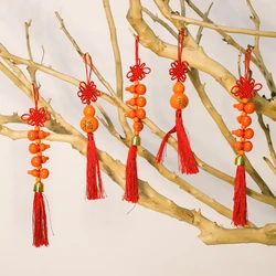 Лучший подарок, украшение в виде тыквы, подвеска, украшение для автомобиля, подвесной китайский узел, кисточка, деревянное украшение тыквы