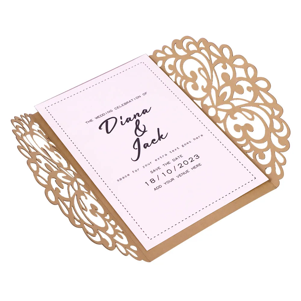 Customized Paper Happy Wedding Invitation Card