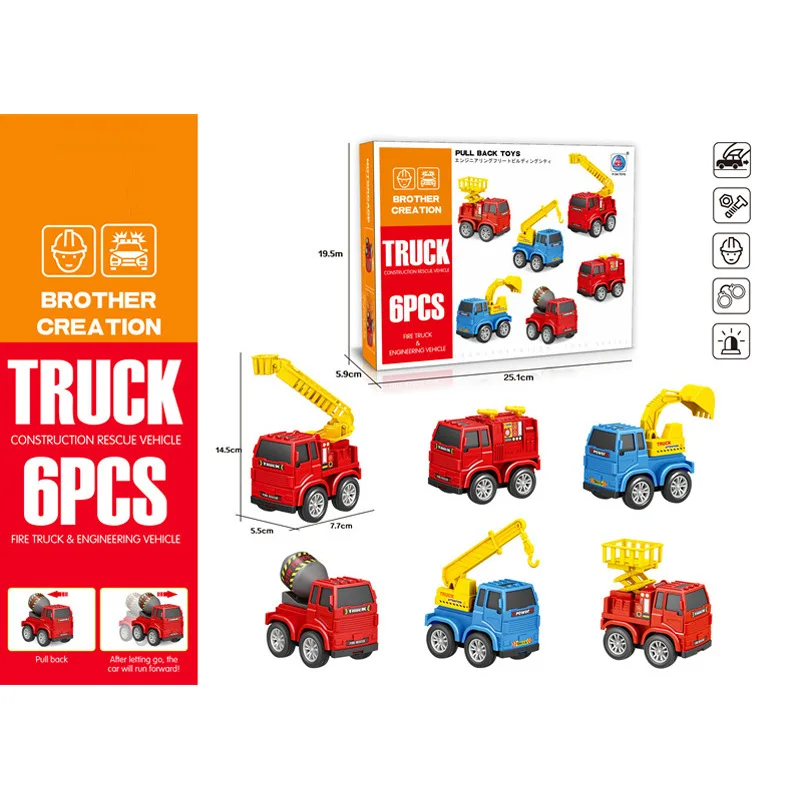 Cheap Engineering Cars Diecast Mini Toy Model Cars Set Simulation Cartoon Alloy Car Toy With 20pcs