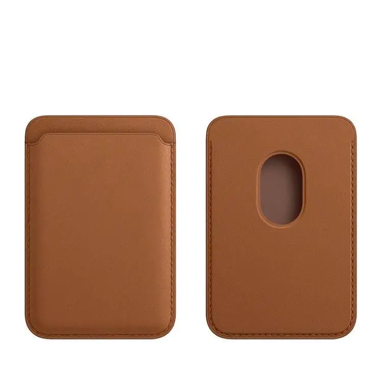 Brown 2021 newest design 2 in 1 PU card case Magnetic plate Leather Phone Wallet Pouch Case For Iphone 12 Mag  safe