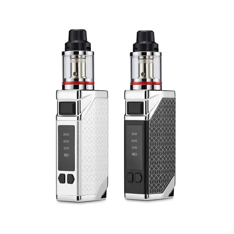
High Quality 80w box mod Electric cigarette 2200mah battery with big vaporizer led display vape mods kit 