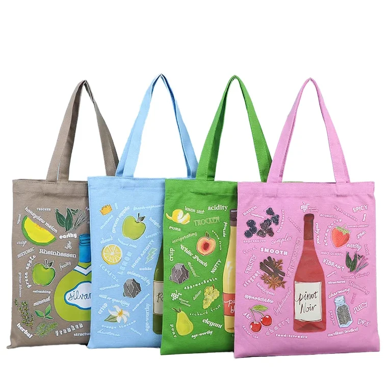 Orange Canvas Shopping Bag with Creative Logo Portable Handheld Bag for Work School & Clothing for Commuting & Gifts