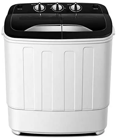 Portable dual-tub washer with a wash and rotary circulation compartment for home