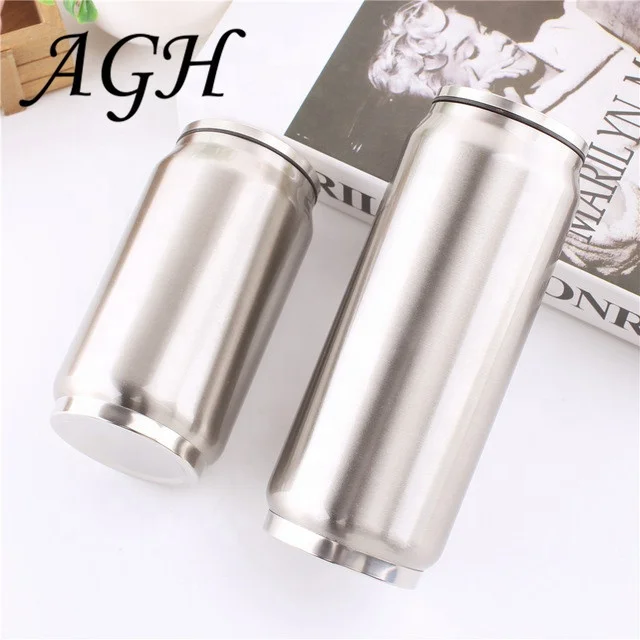 12oz 17oz Cola Can Water Bottle Soda Can Travel Bottle Double Wall Stainless Steel Insulated Drinking Water Cup with Straw