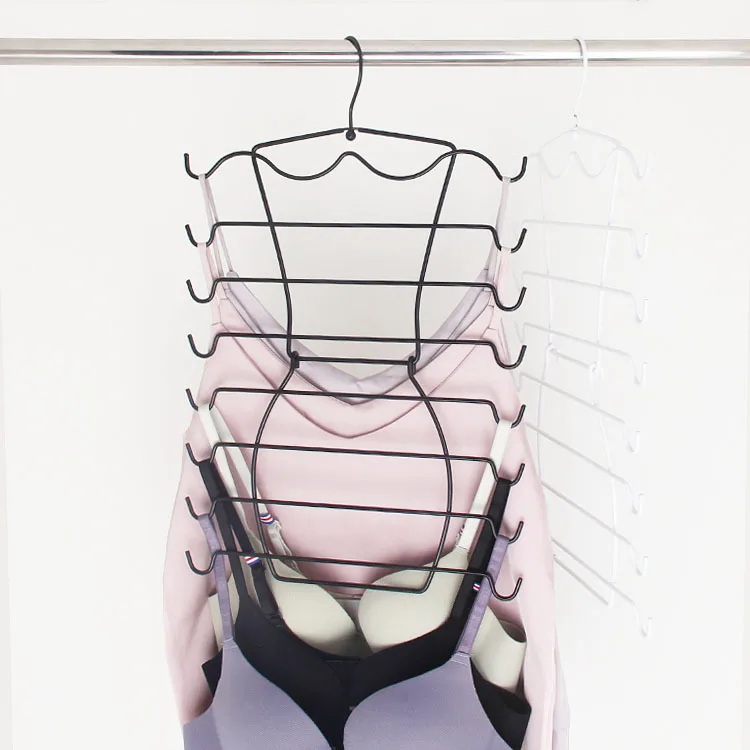 8 Tier Organizers Closet Organizers  in Body Shape Hanging Metal bra Hangers with Clips for Tank Tops and Camisoles Scarf