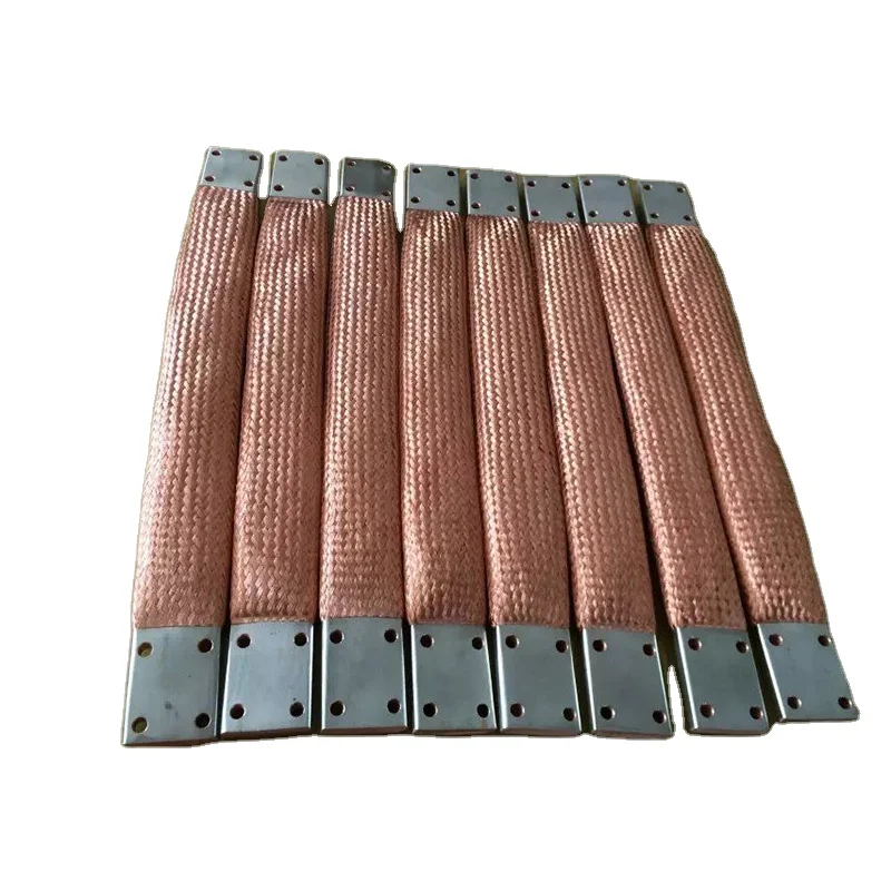 Copper braided wire flexible connection of tinned conducting tape for high current conductor
