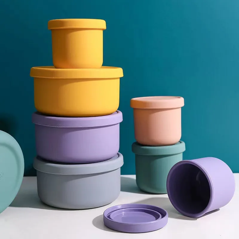 Silicone Baby Food Container Household Portable Storage BPA Free Keep Fresh Lunch Box