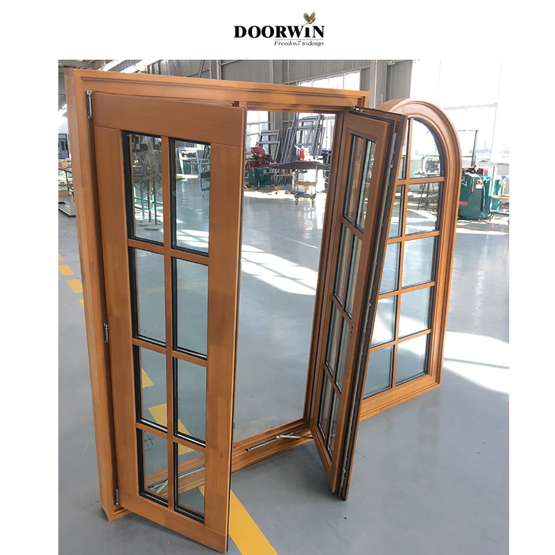 Fashion french style windows standard window gril design with double stained glass
