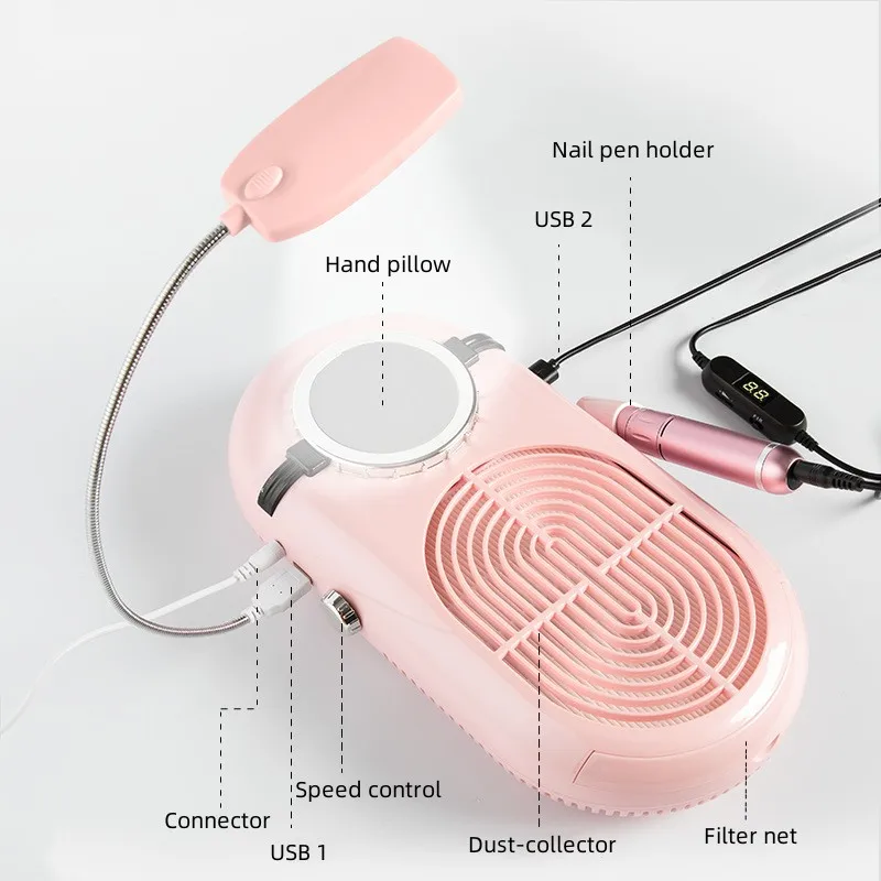 Nail Supplies 80W Nail Dust Collector Manicure Remove Polish Gel Vacuum Cleaner Nail Dust Suction Machine