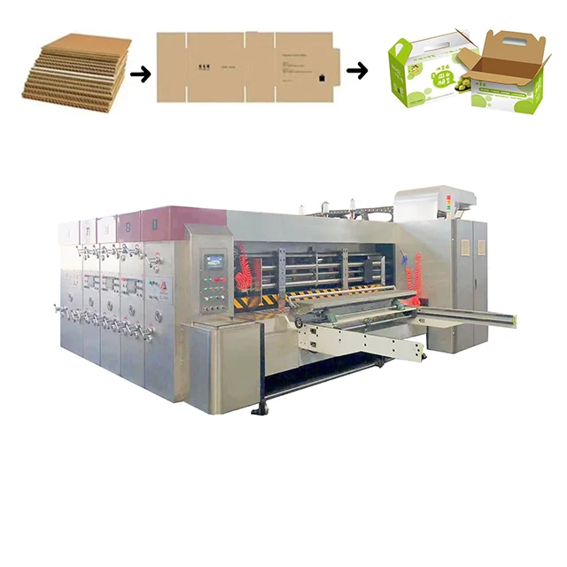 high efficiency automatic flexoo 4 color printing machine ,automatic 5 colors printerslotter die cutter machine