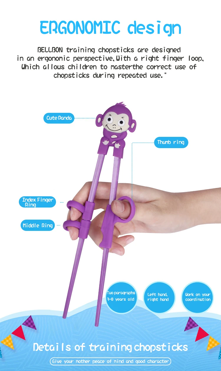  Silicone and Melamine baby using chopsticks training for