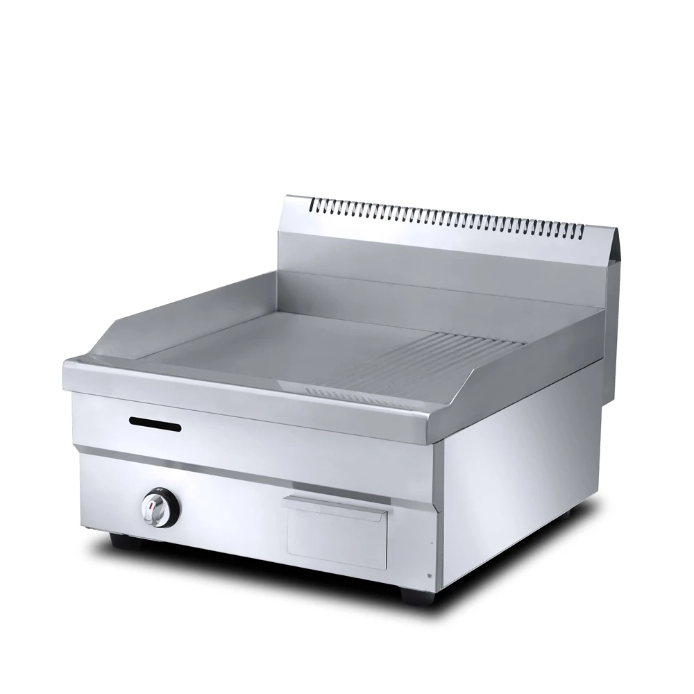 Table Top Stainless Steel Gas Griddle with Deep Fryers Gas Deep Fryer with Griddle Commercial Fryer Combo